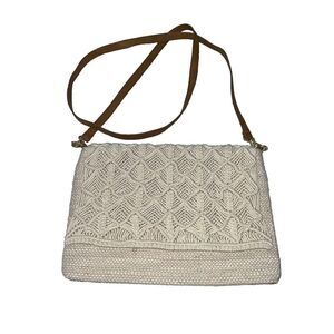 Boho Cream Woven Shoulder Bag